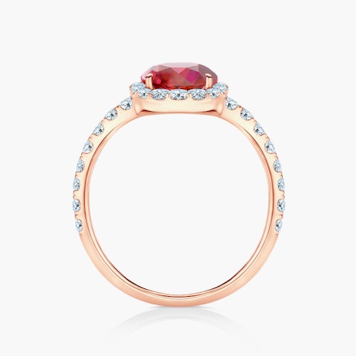 Pierścionek zaręczynowy This is Love: różowe złoto, rubin